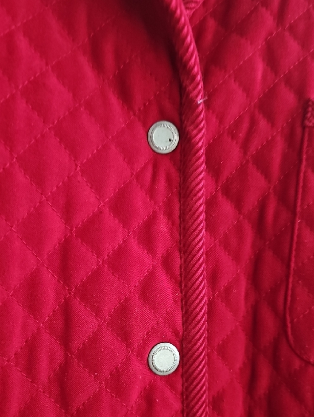 Talbots Red Quilted Button-Up Jacket - Picture 3 of 4